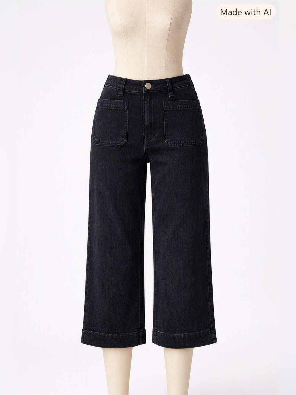 Maeve The Colette Cropped Wide Leg Jeans | washed black